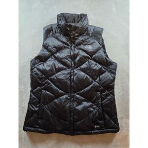 The North Face Aconcagua 550 Down Puffer Vest Womens Large Black Full Zip Puffer